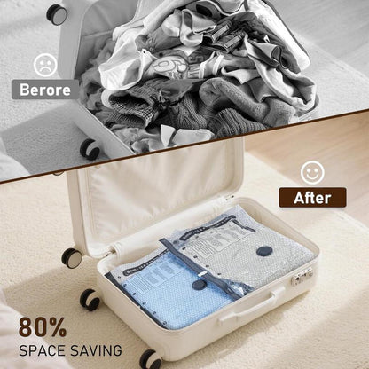 Cordless Travel Vacuum Storage Compression Bag Set – 15-Pack in 3 Sizes – 140L/Min Powerful Air Removal – USB Rechargeable Handheld Pump with Built-In Battery – Waterproof & Reusable Space Saver for Clothes & Packing, Perfect for Carry-On Suitcases